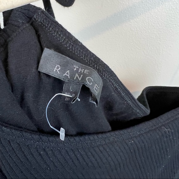 NEW The Range Black Alloy Rib Tied One Shoulder Tank in Large - Picture 5 of 8